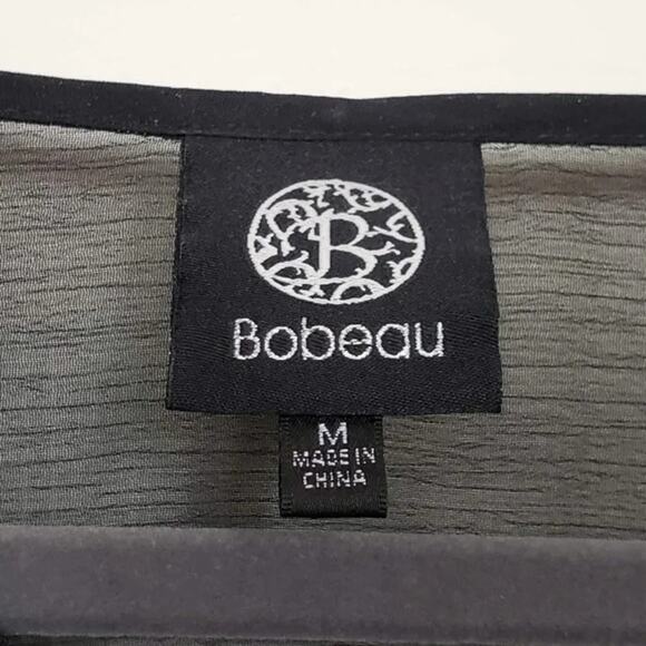 Bobeau Tie Dye Cover Up Tunic Top Women Size M Black Beige Turquoise Boho Sheer - Picture 2 of 6